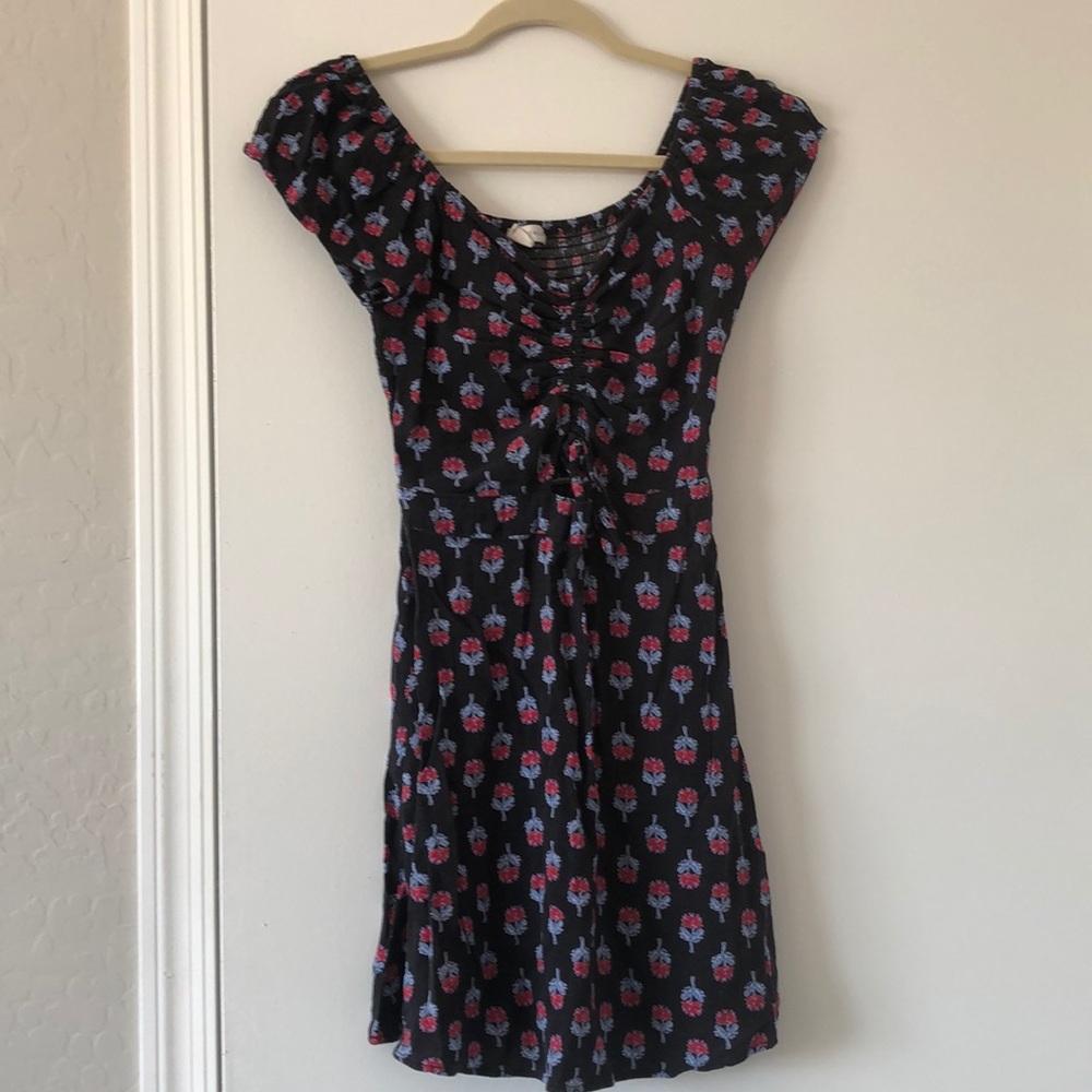 Aeropostale black floral dress xs